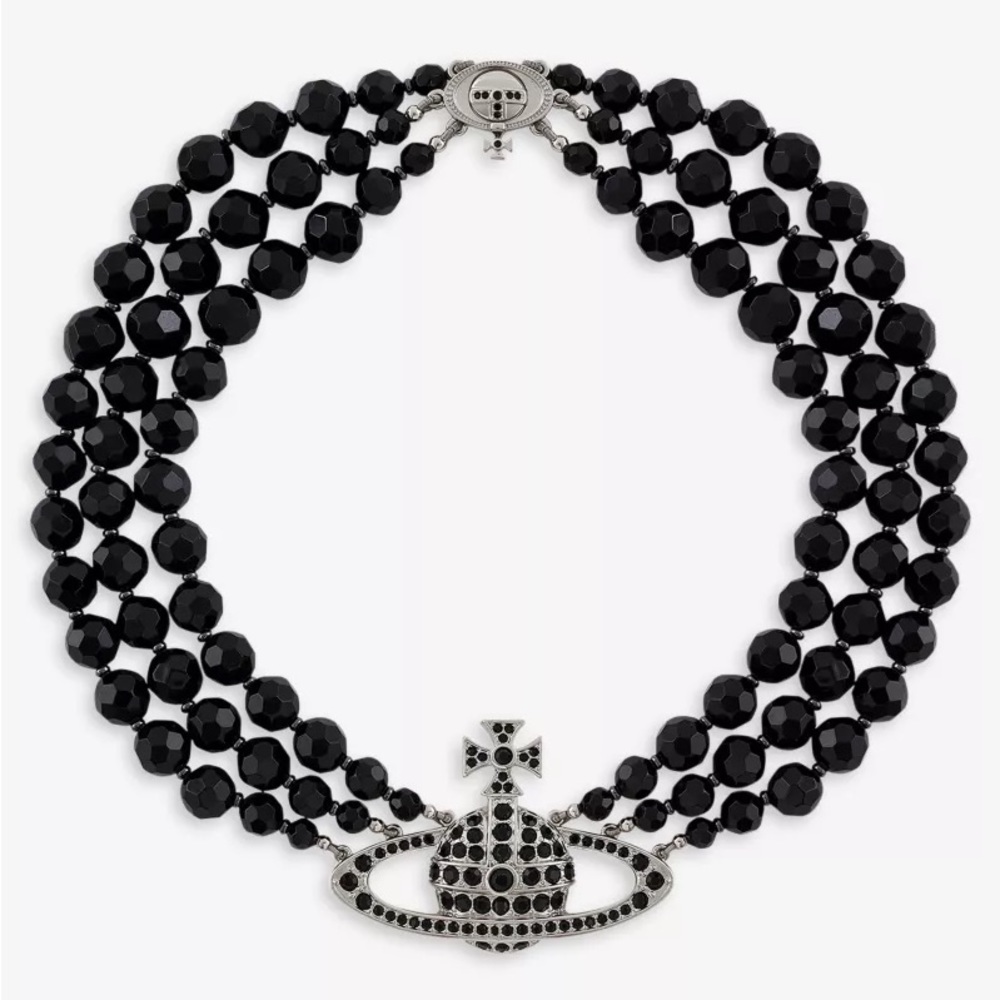 Auth! VIVIENNE WESTWOOD
Messaline Orb silver-tone brass and beaded necklace - Picture 2 of 7